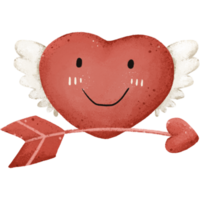 Cupido corazón en enamorado día clipart png