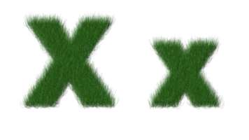 grass alphabet X png transparent background