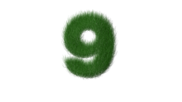 grass alphabet 9 png transparent background