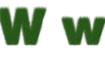 gras alfabet w PNG transparant achtergrond