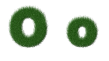 grass alphabet O png transparent background