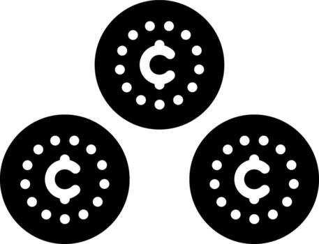 sólido icono para centavos vector