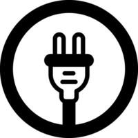 solid icon for plug vector