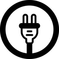 solid icon for plug vector