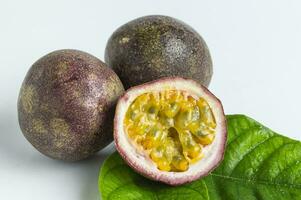 fresh passion fruit is a fruit that is native to the tropical regions of the world photo