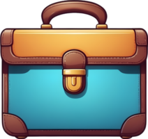 AI generated cute briefcase cartoon png