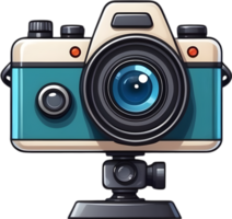 ai gegenereerd een camera icoon tekenfilm png