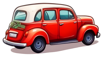 AI generated Red vintage car png