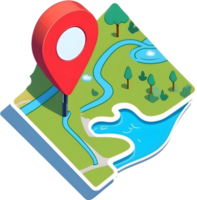 AI generated map pin icon png