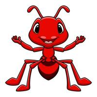 Cute ant cartoon on white background vector