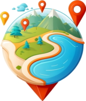 AI generated map pin icon png