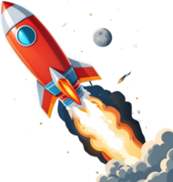 AI generated cartoon rocket space rocket illustration png