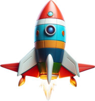 AI generated cartoon rocket space rocket illustration png