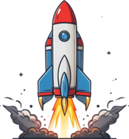 AI generated cartoon rocket space rocket illustration png