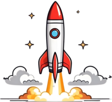 AI generated cartoon rocket space rocket illustration png