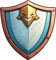 AI generated cute a shield cartoon  style png