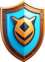 AI generated cute a shield cartoon  style png