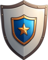 AI generated cute a shield cartoon  style png