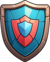 AI generated cute a shield cartoon  style png