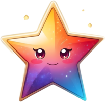 AI generated cute star cartoon style png