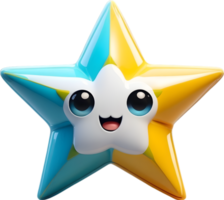 ai gerado fofa Estrela desenho animado estilo png