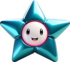 AI generated cute star cartoon style png