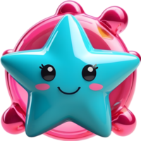 AI generated cute star cartoon style png