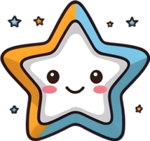 ai gerado fofa Estrela desenho animado estilo png