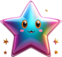 AI generated cute star cartoon style png