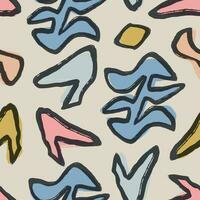 Vector abstract geometric shape with paint texture outline seamless repeat pattern digital artwork