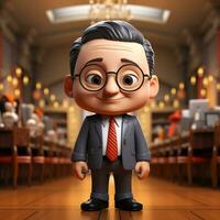 AI generated 3d cartoon of a president photo