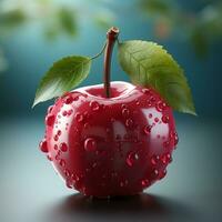 AI generated 3d cartoon realistic cute apple fruit photo