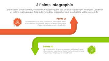 versus o comparar y comparación concepto para infografía modelo bandera con grande línea flecha opuesto con dos punto lista información vector