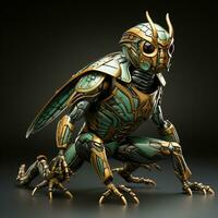 AI generated 3d grasshopper superhero photo