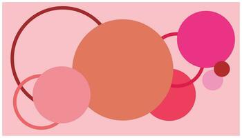 Abstract background with circles in pink and orange colors. Vector illustration.