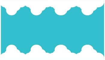 Clouds frame on blue background. Vector illustration for your design. Illustration of a cloud and white water wave on a blue background - vector