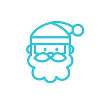 Papa Noel claus contorno icono. desde azul icono colocar. vector