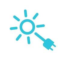 Sun energy plug power cabel icon Symbol. From blue icon set. vector