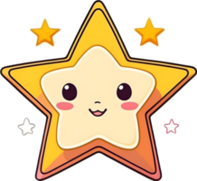 AI generated cute star cartoon style png