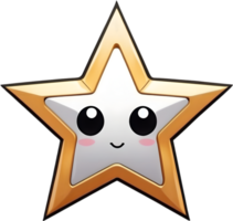 AI generated cute star cartoon style png