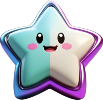 AI generated cute star cartoon style png