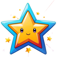 ai gerado fofa Estrela desenho animado estilo png