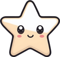 AI generated cute star cartoon style png