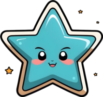 ai gerado fofa Estrela desenho animado estilo png