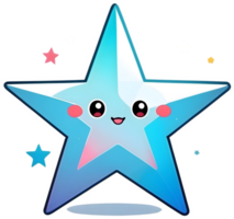 AI generated cute star cartoon style png