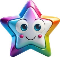 AI generated cute star cartoon style png