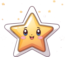 ai gerado fofa Estrela desenho animado estilo png