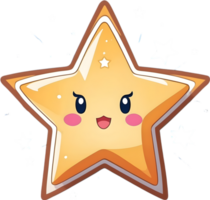 ai gerado fofa Estrela desenho animado estilo png