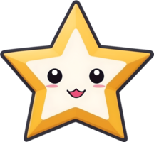 AI generated cute star cartoon style png
