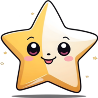 AI generated cute star cartoon style png